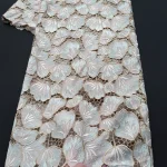 Tissu Guipure africain en dentelle de Voile suisse, cordon brodé Original, respectueux de la peau, tissu de célébration utilisé pour la Robe Abaya de dubaï