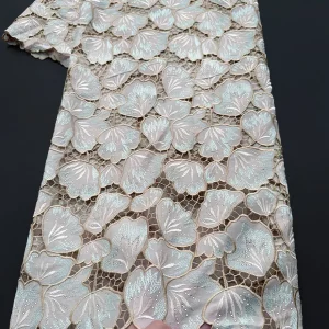 Tissu Guipure africain en dentelle de Voile suisse, cordon brodé Original, respectueux de la peau, tissu de célébration utilisé pour la Robe Abaya de dubaï Tissu Guipure africain en dentelle de Voile suisse, cordon brodé Original, respectueux de la peau, tissu de célébration utilisé pour la Robe Abaya de dubaï