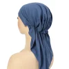 bandeau de styliste pour femmes, solide, musulman, extensible, intérieur, hijab, mode, turban en polyester, chapeaux pour dames, couvre cheveux, foulard rimaire