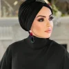 casquettes hijab pour femmes, tissu élastique, diamants, turban musulman instantané, prêt à porter, décoration à fixer à chaud