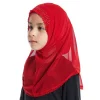 turban en dentelle avec biscuits pour filles musulmanes, casquettes hijab pour enfants, une pièce, écharpe islamique amira, châles sous écharpe, vêtements de sauna, chapeaux ronds, convient aux filles de 2 à 6 ans