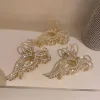 ensemble de pinces à cheveux en perles pour femmes, épingles à cheveux avec nœud en perles, accessoires pour cheveux en métal, pince creuse géométrique, barrette en cristal, grand