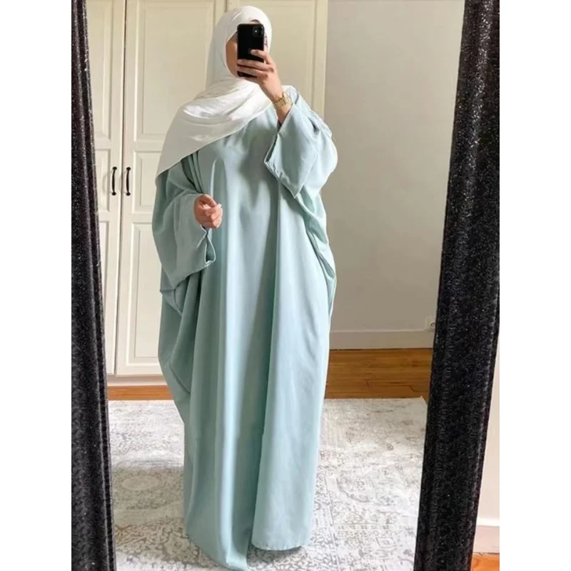 abayas musulmans pour femmes, manches chauve souris, robe de prière de l'aïd, vêtements kimono noirs, vêtements décontractés, vêtements saoudiens et arabes, maroc
