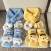 sanrio écharpe pour filles mignon dessin animé broderie écharpe pour enfants épaissie pour la chaleur gants en peluche hello kitty bébé écharpes