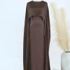 abaya pour femmes musulmanes, ensemble de 2 pièces, longue robe arabe, châle, caftan, islam jalabiya, ramadan, maroc, dubaï
