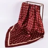 foulard de tête femmes marque de luxe 90 × 90 cm foulard carré en soie satin bandana cheveux doux foulard hijab foulards de cheveux pour dames