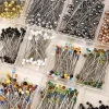 50/100pcs coloré tête de perle ronde aiguilles point poussant droit Épingles À coudre pour la couture de couture bricolage outils positionnement