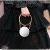 pochette de soirée de marque avec poignée boule, sac en perles galvanisées, sac à main rond créatif pour femmes, mini porte monnaie tendance en pvc pour femmes