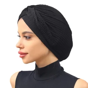 Casquettes Turban respirantes de couleur unie pour femmes, enveloppes de tête élastiques, bonnet musulman prêt à porter, casquette Hijab, nouvelle collection 2023 Casquettes Turban respirantes de couleur unie pour femmes, enveloppes de tête élastiques, bonnet musulman prêt à porter, casquette Hijab, nouvelle collection 2023