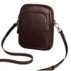 sac à main en cuir véritable pour femme, petit sac tendance, cuir de vachette tanné végétal simple, sac pour téléphone portable, sac à bandoulière initié, 2024