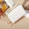 portefeuille multi cartes élégant pour femme – pochette sécurisée à double fermeture éclair | porte monnaie décontracté en cuir pu avec sac de rangement pour cartes en crocodile