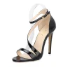 sandales sexy à talons hauts pour femme, escarpins solides, parka ouverte, sangle de rinçage, robe stiletto, bouche de poisson, chaussures d'Été