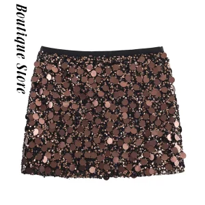 Mini jupe Sexy à paillettes pour femmes, mode, taille haute, ligne a, fête, Club, printemps été, bas court, 2026