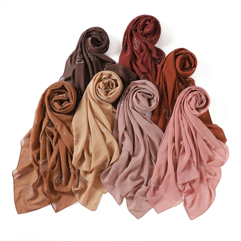 châle hijab en mousseline de soie pour femme musulmane, strass, chiffres aniques, perles, bulle, couverture complète, islam foulards, bonnet, bande de sauna, ronde, artificiel astique