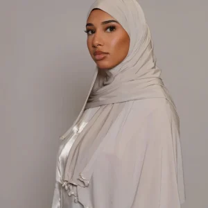 Liseré ondulé Fériel Jersey Hijab champignon bord couleur unie lait soie écharpe foulard châle foulard en soie Stretch tricoté écharpe femmes
