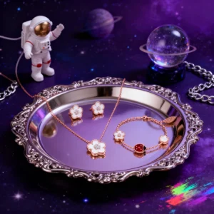 Ensemble de bijoux en argent de qualité française, bijoux à la mode, trèfle 2025, dernier style, collier cadeau exquis, boucles d&rsquo;oreilles, bracelet