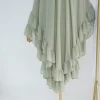 volants extra long 2 couches en mousseline de soie khimar, écharpe hijab pour femmes musulmanes douces, vêtements islamiques dubai turk, foulard, ramadan eid
