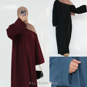 Abaya-Robe de Luxe en Velours Côtelé pour Femme, Caftan de Turquie, Vêtement Marocain Décontracté, Élégant, Hiver, 2024 Abaya-Robe de Luxe en Velours Côtelé pour Femme, Caftan de Turquie, Vêtement Marocain Décontracté, Élégant, Hiver, 2024