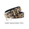 ceinture élégante en peluche imprimé léopard y2k, boucle en métal, ceinture de taille en cuir pu, décoration de robe, décor de jean, ceinture punk pour femmes/filles