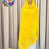 Écharpe africaine en mousseline de soie pour femmes musulmanes, broderie de diamants, inde, turquie abaya, écharpe de sauna de prière, grand châle, hijab, cicatrice de dubaï