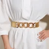 Ceinture dorée élastique pour femme, sangle de taille, jupe, manteau, robe, ceinture décorative, créateur de marque de luxe, mode