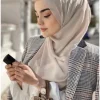 Écharpe hijab en mousseline de soie pour femme musulmane, foulard islamique, pour sauna, châle et couverture ronde, turban