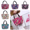 Sac à main en toile imprimé rose pour femme, sac de voyage portable pour femme, mode décontractée, printemps, automne, nouveau, 2024