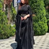 robe de soirée arabe avec cape plissée, robes de soirée a ligne pour les occasions formelles, taille personnalisée, longue robe de rharabe