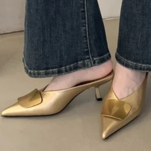 Sandales pour femmes 2025 été nouvelle mode De luxe Mules décontractées bout fermé confortable talon ouvert résistant à l&rsquo;usure Zapatos De Mujer