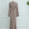 femmes musulmanes arabe dubaï abaya solide cordon longue robe modeste ramadan caftan robe femme musulmane islam vêtements kebaya