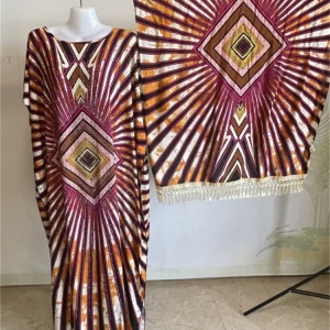 Abayas musulmanes pour femmes, ensembles de vêtements de prière imprimés en coton, Robe africaine ample avec grande écharpe Shwal, nouvelle collection 2025