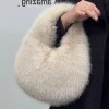 sac à main en peluche douce pour femmes et filles, petit sac de luxe polyvalent, couleur unie, mignon, cadeaux d'automne et d'hiver