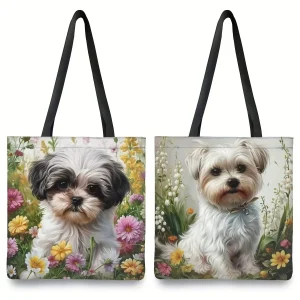 Sac fourre-tout Chic à fleurs pour chiot, sac à main de Shopping léger et réutilisable pour un usage quotidien, sac à bandoulière multifonctionnel à fleurs