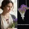 collier bouquet de fleurs en argent, chaîne de clavicule en cuivre avec nœud, peut être arrêté de fleurs, bijoux de saint valentin