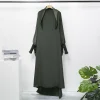 abaya jilbab pour femmes musulmanes, vêtements islamiques, dubaï, saoudien, robe noire, modestie turque, robe de prière une pièce, manches smocks à capuche