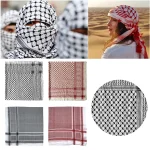 Foulard arabe Keffiyeh en coton pour hommes adultes, hijab musulman Jacquard, accessoires de costume arabe, 125×125 cm, 140x140cm