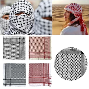 Foulard arabe Keffiyeh en coton pour hommes adultes, hijab musulman Jacquard, accessoires de costume arabe, 125×125 cm, 140x140cm Foulard arabe Keffiyeh en coton pour hommes adultes, hijab musulman Jacquard, accessoires de costume arabe, 125×125 cm, 140x140cm