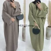 Mode lâche musulman Kimono surdimensionné Robe musulmane abaya syari femme pleine longueur musulman multi bouton Service de culte abayas Mode lâche musulman Kimono surdimensionné Robe musulmane abaya syari femme pleine longueur musulman multi bouton Service de culte abayas