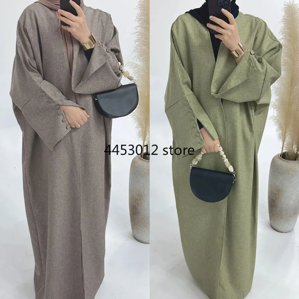 Mode lâche musulman Kimono surdimensionné Robe musulmane abaya syari femme pleine longueur musulman multi bouton Service de culte abayas Mode lâche musulman Kimono surdimensionné Robe musulmane abaya syari femme pleine longueur musulman multi bouton Service de culte abayas