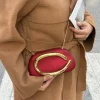 marque z pochette poignée en métal design luxe soirée rouge à lèvres sac boîte ronde chaîne sac élégant femme épaule sacs de messager