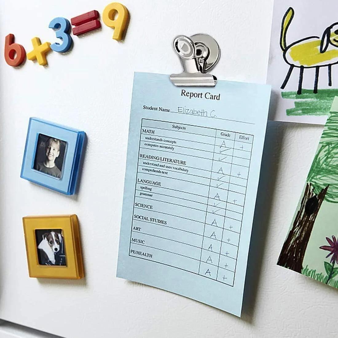 Aimants de réfrigérateur Clips magnétiques RapDuty, affichage de la liste détaillée, attaches en papier sur la maison et le bureau, fuchsia