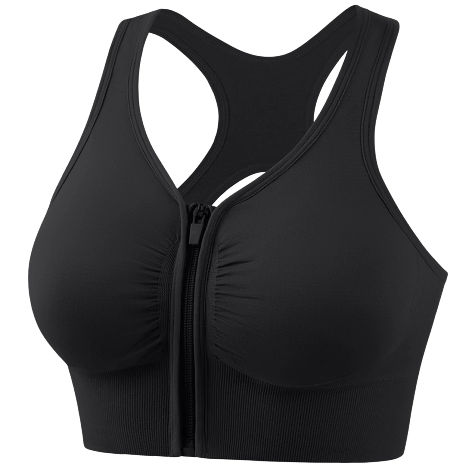 sous vêtements de sport respirants et confortables pour femmes, soutien gorge de course, yoga, fitness, beau dos, fermeture éclair sur le devant, soutien gorge de sport absorbant les chocs