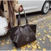 sac fourre tout de luxe vintage de grande capacité, sac à main polyvalent pour le travail de banlieue, classe d'étudiant, boucle de ceinture sous les bras, sac de shopping pour femmes