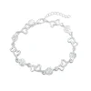 magnifique bracelet en argent sterling 925 pour femmes, joli cœur, chaîne de fleurs, à la mode, fête de mariage, joli bijou pour dame