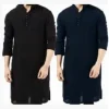 abaya robe à manches longues pour hommes, chemise islamique, caftan élégant, pakistanais, vêtements indiens, eid musulman, s 5xl