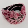 ceinture en peluche rose à pois imprimé léopard, sous culture y2k millennium harajuku, ceinture épicée pour filles, accessoire de mode vintage
