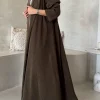 femmes musulmanes du moyen orient abayas caftans islamiques robes maxi décontractées à manches longues jilbabs arabes abaya avant ouvert avec hajib
