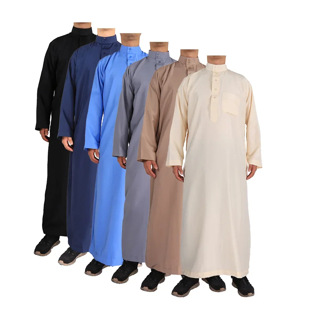 Robe Longue Brodée pour Homme Musulman, Vêtement Islamique, Eid, Jubba Thobe, Ramadan, Kaftan, Kimono, Arabie Saoudite, Abaya, Dubaï, Turquie Robe Longue Brodée pour Homme Musulman, Vêtement Islamique, Eid, Jubba Thobe, Ramadan, Kaftan, Kimono, Arabie Saoudite, Abaya, Dubaï, Turquie