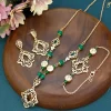 sunspicems – ensemble de bijoux de mariée marocaine pour femmes, boucles d'oreilles pendantes, bracelet chic, collier de perles, couleur or, bijoux arabes musulmans, cadeau, nouvelle collection