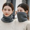 mode femmes tricoté écharpe solide cachemire comme hiver snood foulards dame chaud épais unisexe hommes cou écharpes anneau